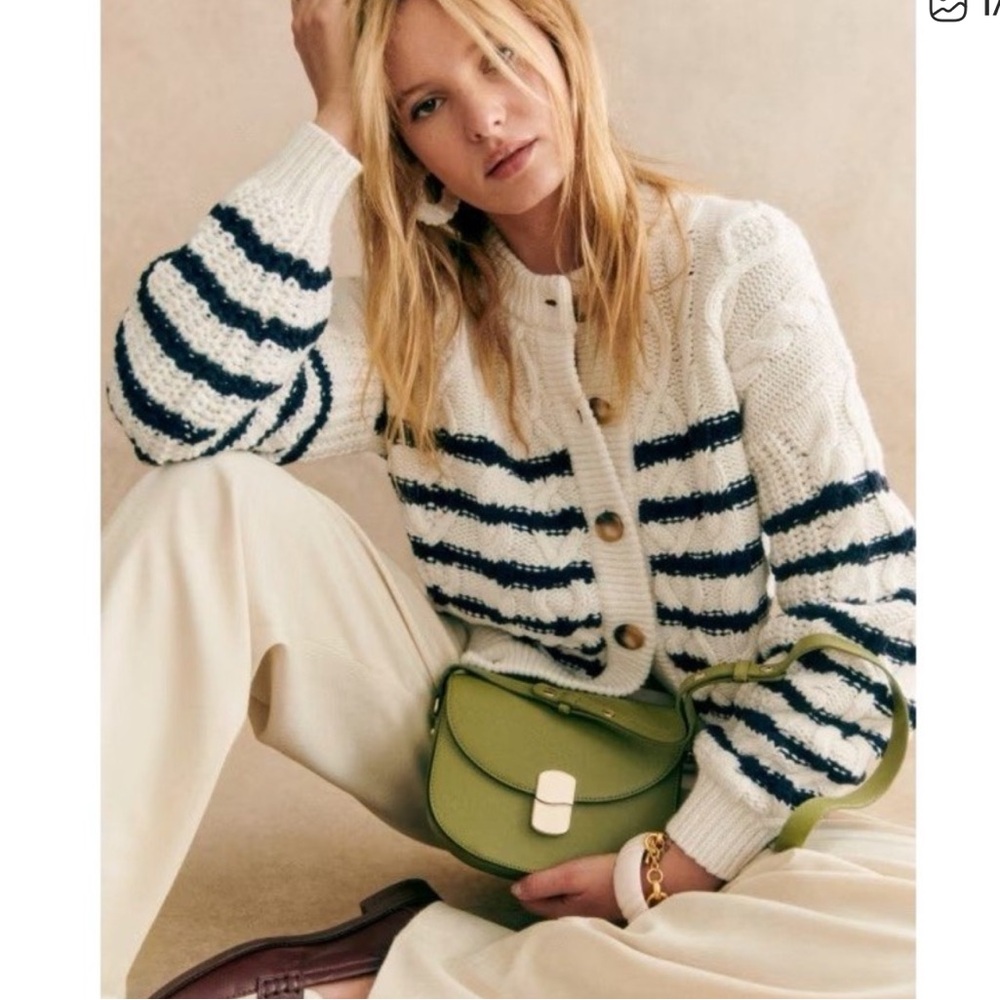 Sezane Sean Striped Cardigan